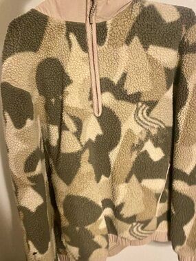 Men's Half-Zip Sherpa Pullover Sweater - Olive Camo